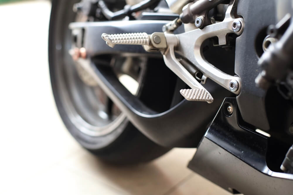 A photo of a motorcycle's rear end